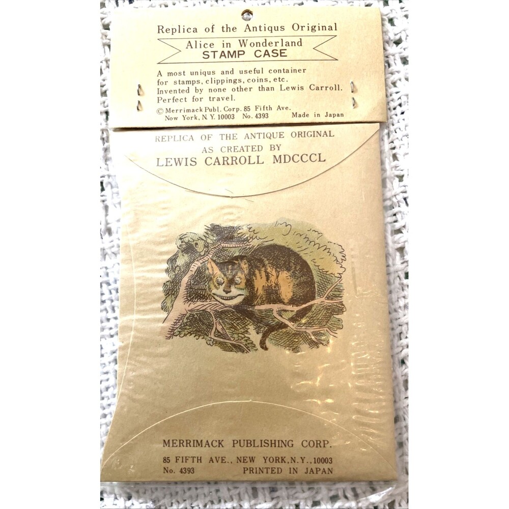 Vintage Lewis Carroll’s “The Wonderland” Stamp Case Replica Cheshire Cat